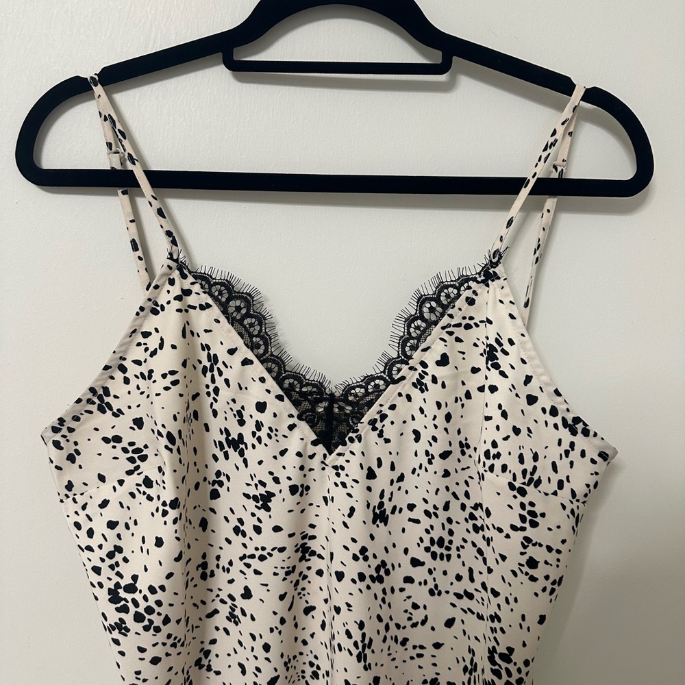 A New Day Cream And Black Slip Dress Size Medium